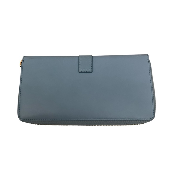 SAINT LAURENT Bleu Glacier Calfskin Leather Classic Y Zip Wallet - Picture 4 of 13